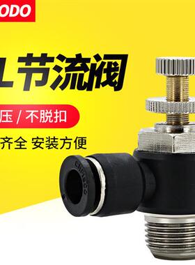 气动快速接头SL8-02气压调速阀开关快插气管气缸可调限流阀节流阀