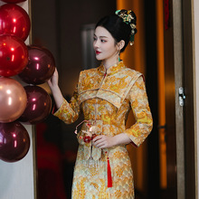 日本品质新款秀禾服中式新娘结婚嫁衣显瘦婚服修身龙凤褂新娘高端