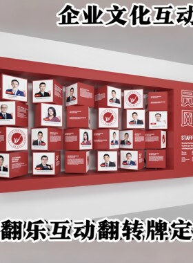 三面翻转牌墙面互动装置