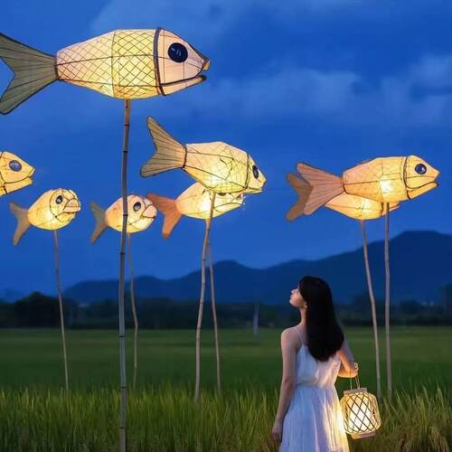 旅游景点创新鱼灯花灯成