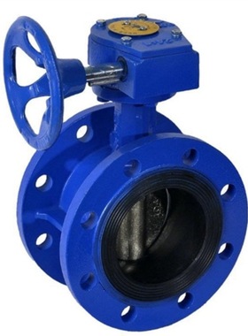 D341J-10Q/16Q DN350手动涡轮蝶阀软密封衬胶蝶阀