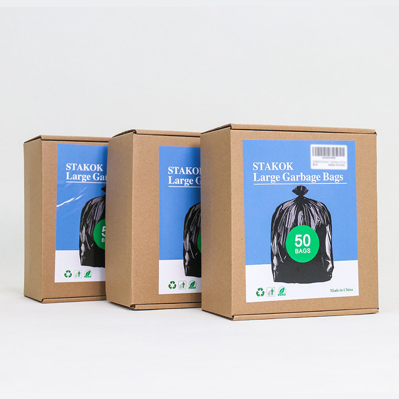 出口亚马逊卷装垃圾袋商用大号加厚物业黑色环卫塑料袋外贸连卷