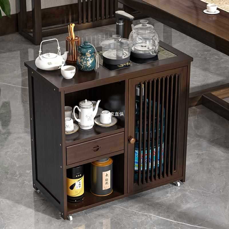 移动茶台茶桌边柜办公室客厅家用沙发边几泡茶台烧水壶一体茶水柜