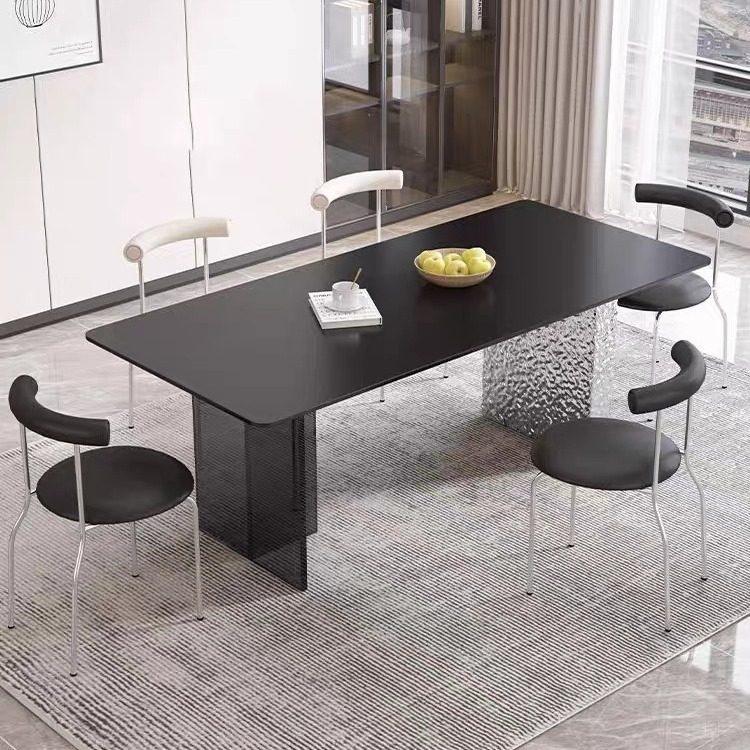 意式悬浮岩板餐桌椅组合极简不锈钢水波纹长方形高端亚克力设计师,电子元器件市场,电线扎带/束线带,淘宝优惠券,粉丝福利购,淘宝优惠卷