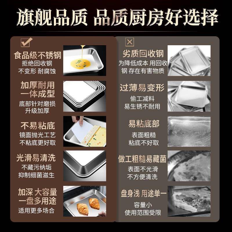 304不锈钢专用肠粉蒸盘家用长方形平盘子拉肠P粉凉皮托盘工具套装