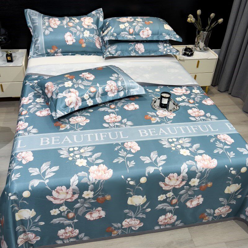 热销17夏季g可折叠席子折叠空调席冰丝席床单冰丝凉席可机三件套