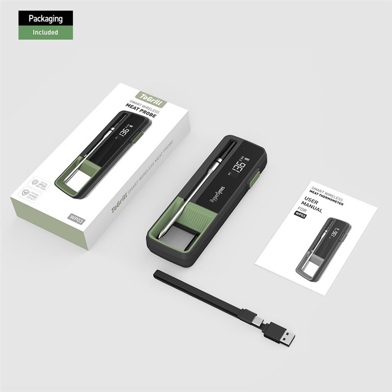 智能无线蓝牙肉类烧烤温度r计 手机APP探针wifi防水烤箱烤肉食品