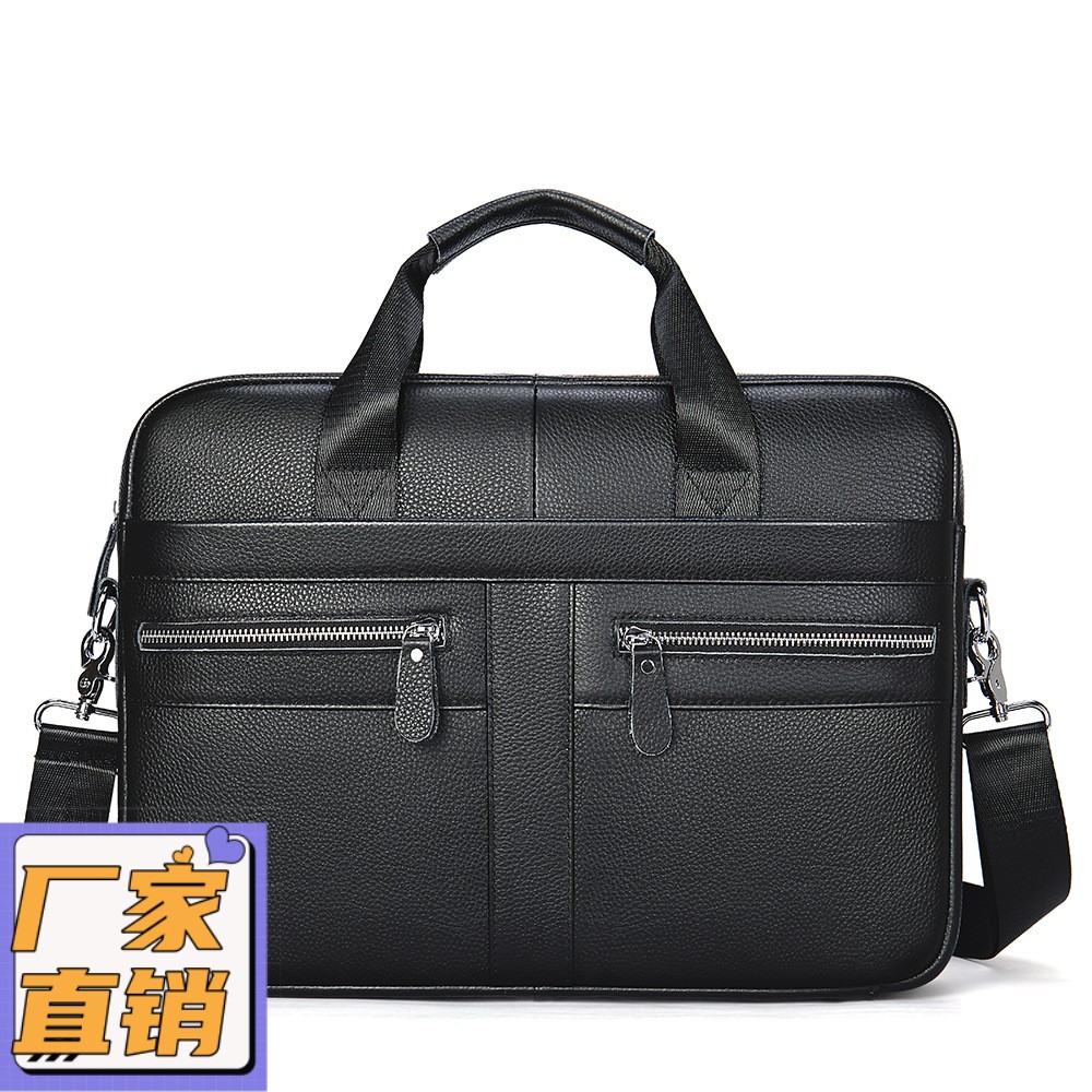 新款男士皮包真皮复古出差公事商务包手提包电脑公文包gd35