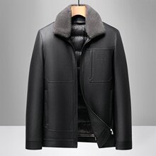 羽绒服男款2025新款可脱卸内胆中老年爸爸冬季加厚羽绒皮衣外EC42