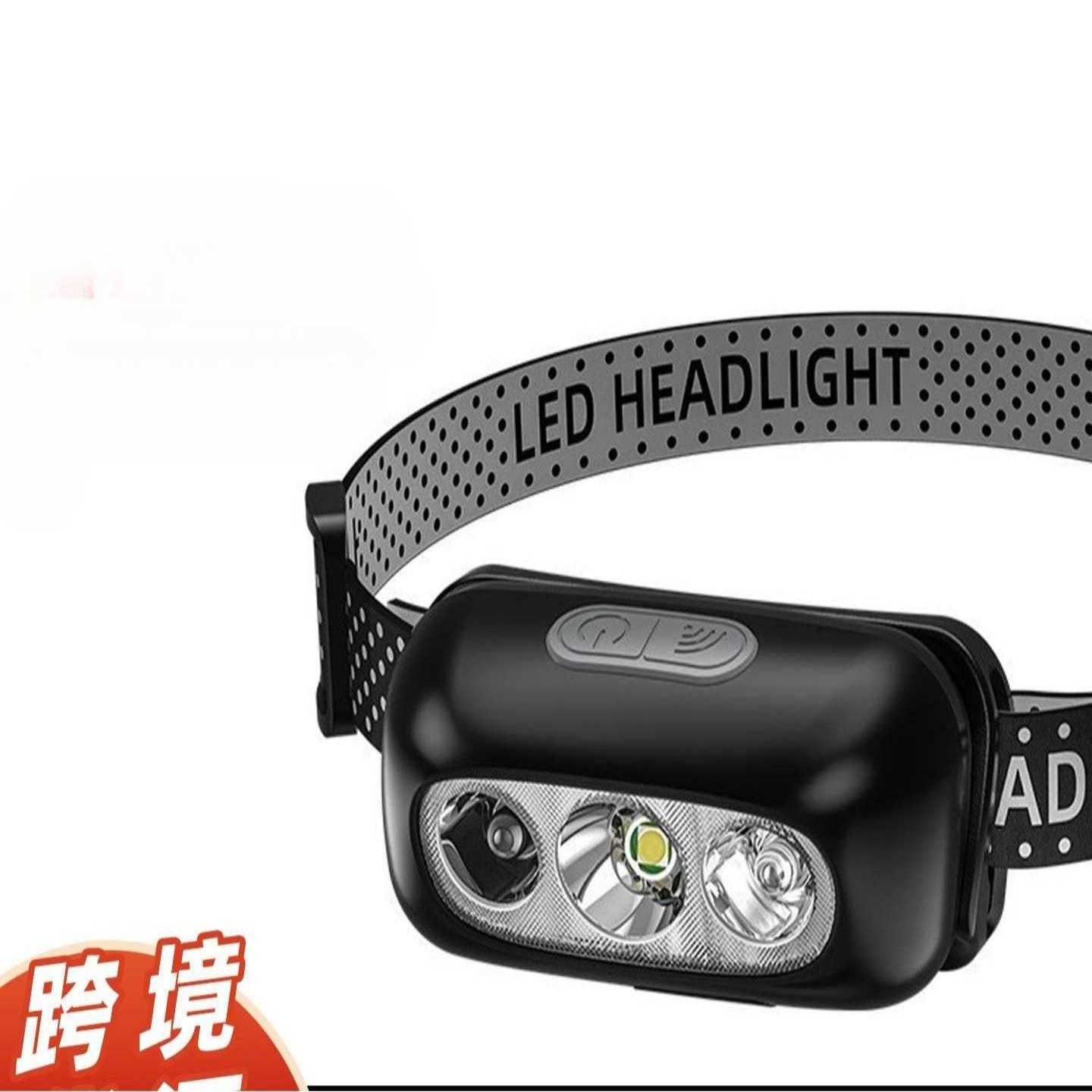 美国进口强光头灯智能感应usb