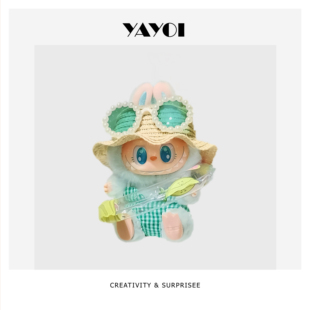 仅娃衣】一二代labubu坐坐派对娃衣拉布布绿色泳圈眼镜休闲套装