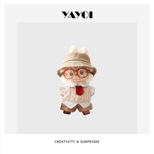 仅娃衣】labubu4.0心底密码四代娃A衣服10cm渔夫帽复古英伦套装鞋