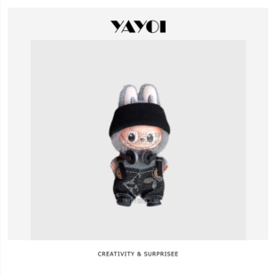 仅娃衣】labubu四代4.0心底密码10cm拉布布黑背带裤发带Mini套装