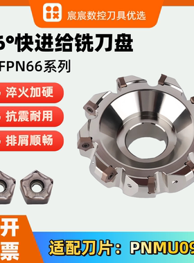 MFPN66度内冷重切削高精刀盘刀粒PNMU0905双面可用10刃通装京瓷