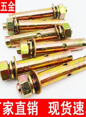 国标镀彩锌膨胀螺h丝带孔蓬胀螺丝悬吊式天花板小头拉爆蓬胀丝M6M