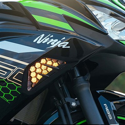 适用川崎ZX4RR Ninja400 Ninja500 Ninja650 改装转向灯L.ED蜂窝