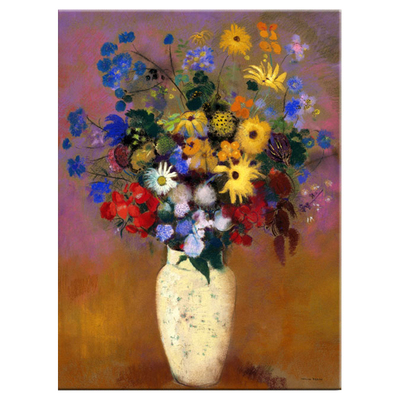 瓶花 Odilon Redon 雷东艺C术装饰画简欧新古典客厅餐厅阁楼美术