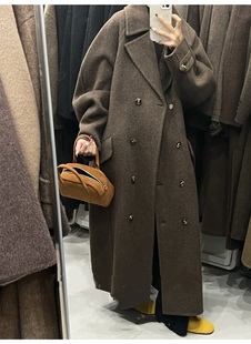 莫希MXON 出韩单高货 Ins风简约双面羊毛大衣女士秋冬外套长款