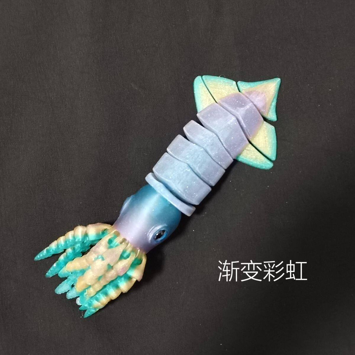 仿真软体鱿鱼造型摆件全肢可动趣味孩童休闲益智玩具