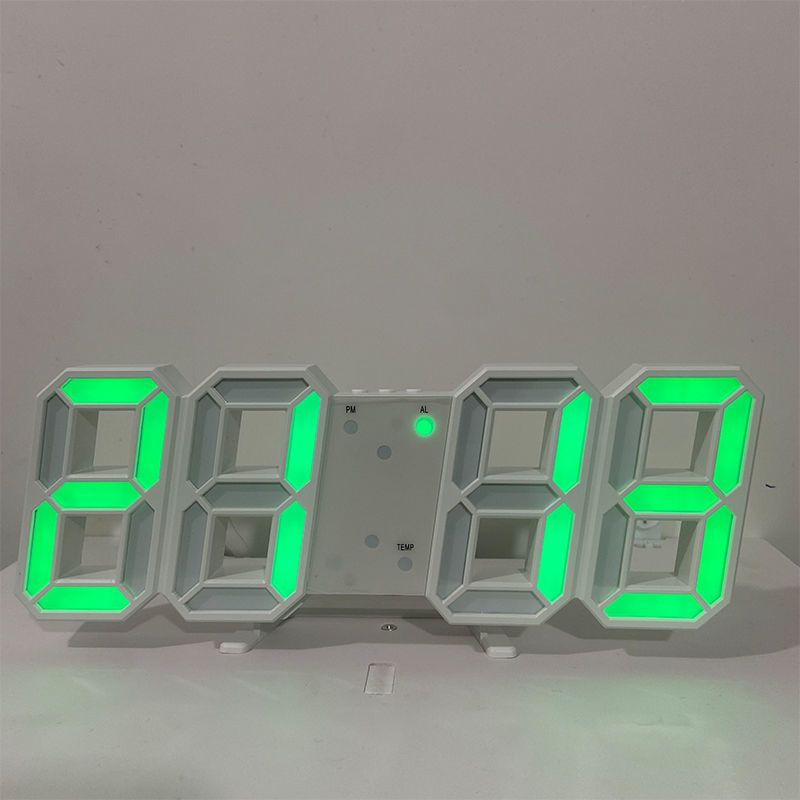 ins爆款3DLED数字钟简约时尚智能夜光usb插电闹钟桌面台式挂墙用