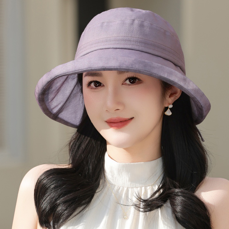 日本品质新款夏季户外遮阳帽子女薄款透气妈妈防晒盆帽时尚百搭短