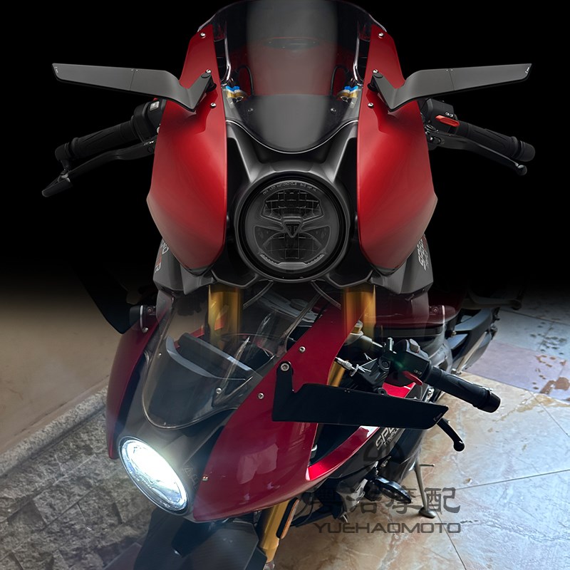 适用凯旋Turgle1200RR 1200RS改装定风K翼后视镜 凯旋765R翅膀视