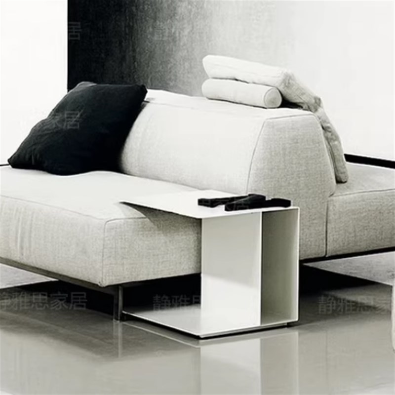 意式极简布艺沙发小户型客厅现代简约轻奢L设计师款四人位直排组