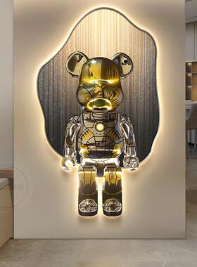 暴力熊酒吧背景墙面LED灯氛围装饰画ktvK走廊挂件美发店高级感壁