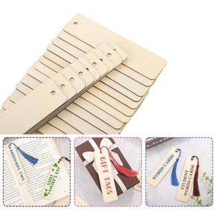 Wooden Craft DIY Blank Tassels 36pcs with Pack BookmarkF
