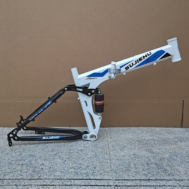 现货自行车软尾车架26寸24寸折A叠山地自行车架双减震双碟刹高碳