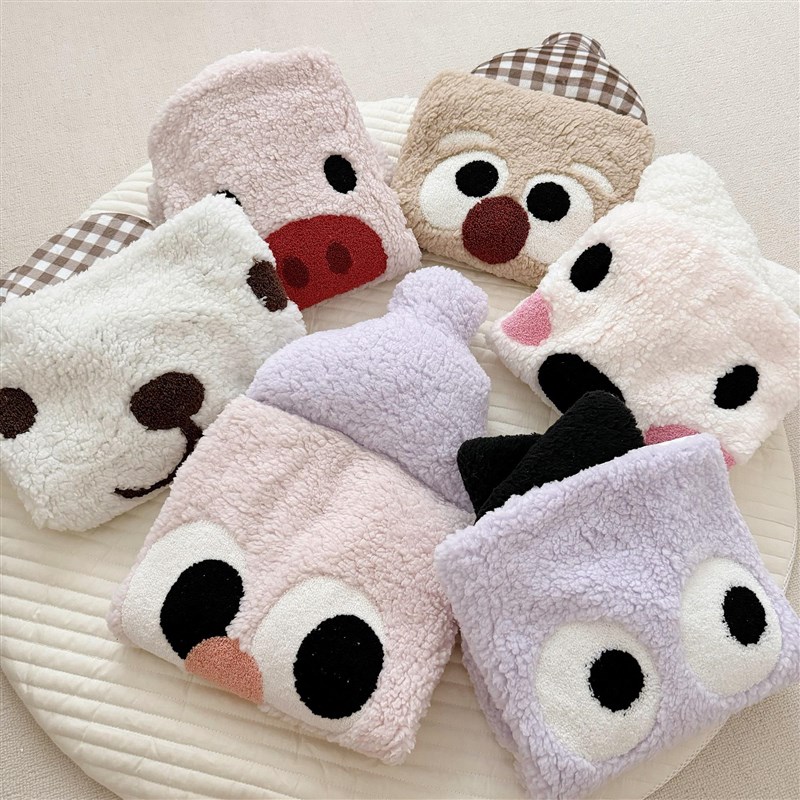 ins儿童房羊羔绒软绵绵大眼睛床头大靠背飘O窗抱枕靠垫靠枕可拆洗