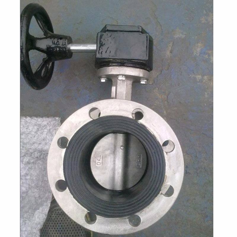 304全不锈钢涡轮法兰式蝶阀D341X-10/16PDN50H6580 100 125 15020