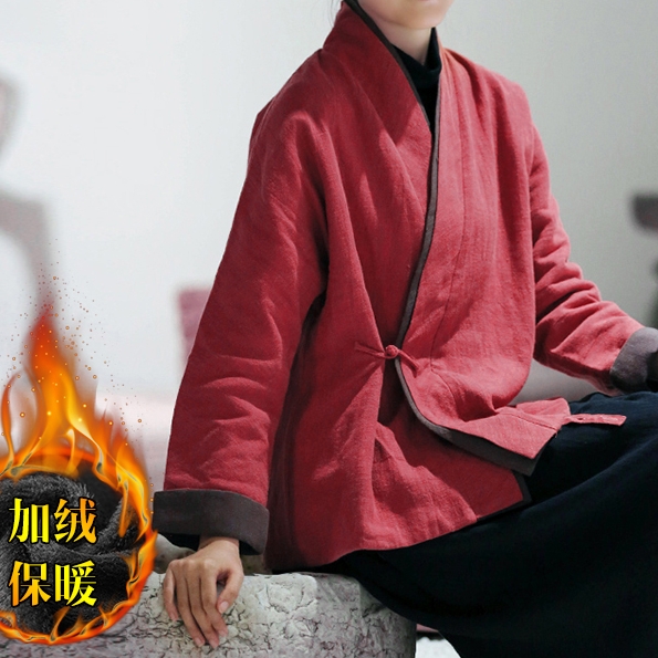 新款禅服茶服女秋冬新中式国风禅意工作服上衣复古居士服改良汉服