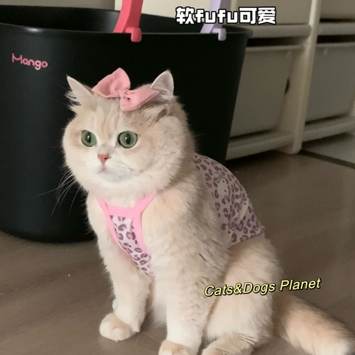 薄荷同款清凉冰丝豹纹凯蒂猫背心