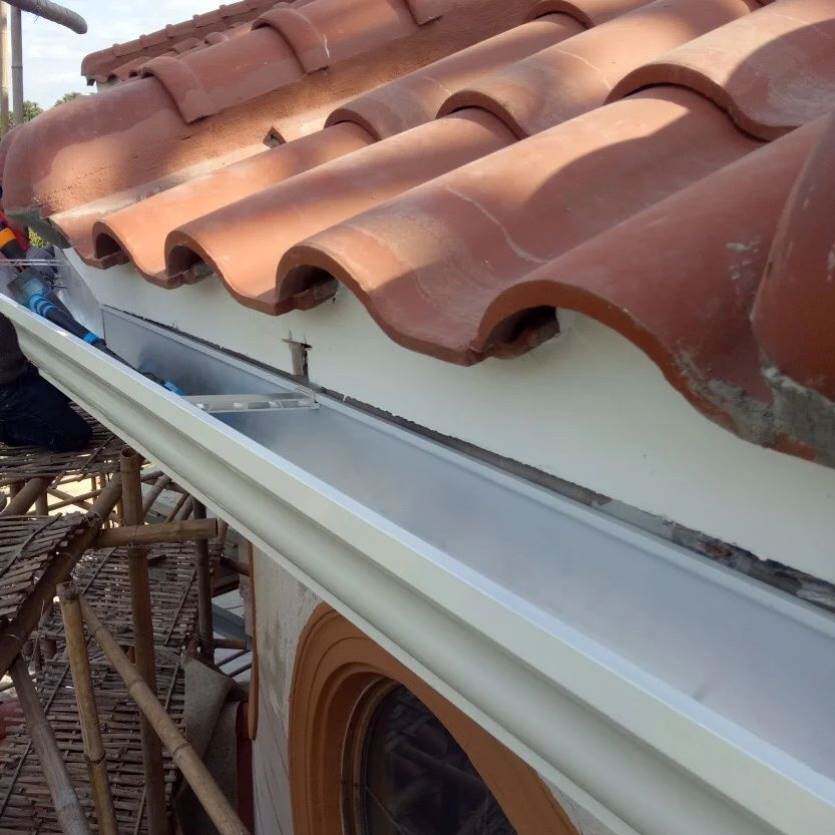 天沟檐落水管树脂瓦铝合金天沟雨水槽排水管方形房檐雨水管排水槽