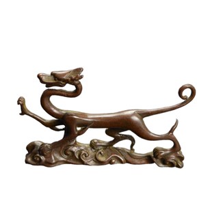 古玩铜器铜青龙摆件黄铜工艺品铜制四神J兽家居摆件灵兽把玩摆设