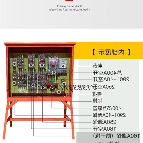 定制建筑工地标准临时一级二级三级配电箱I电表箱400A户外支架红