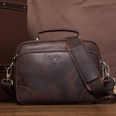 Top Quality Genuine Leather Male OfficeK Bags Casual Shoulde