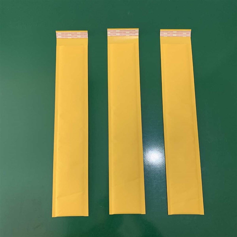 长条型牛皮纸气泡信封袋金黄y防震防碰撞快递包装气泡袋窄长小开