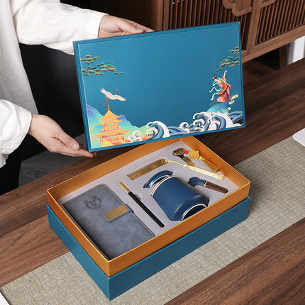 新品Business Notebook Office Cup Set Gift NBox Chinese Style