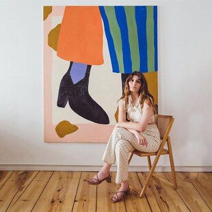 静物 宾斯涂鸦客厅装饰r画现代抽象手绘油画大幅沙发后画玄关挂画