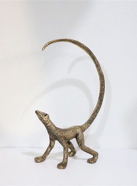 现代轻奢欧式金色树脂蜥蜴动物摆件J玄关书房客厅样板房装饰