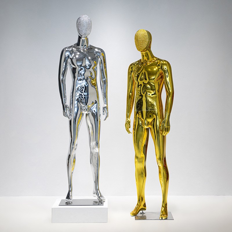 服装店彩色电镀男模n特全身展示架橱窗男装店人体模特陈列道具