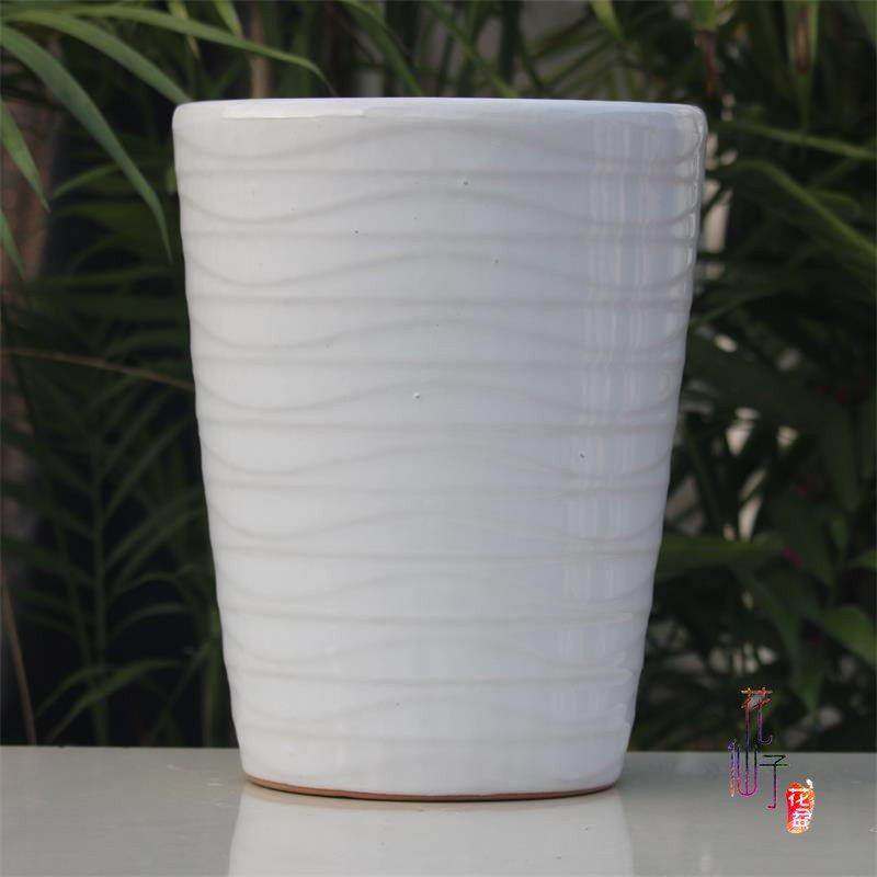 极速白色陶瓷花盆k简约o波浪落地大号室内阳台高筒种树金钻特大号,鲜花速递/花卉仿真/绿植园艺,花盆,淘宝优惠券,粉丝福利购,淘宝优惠卷