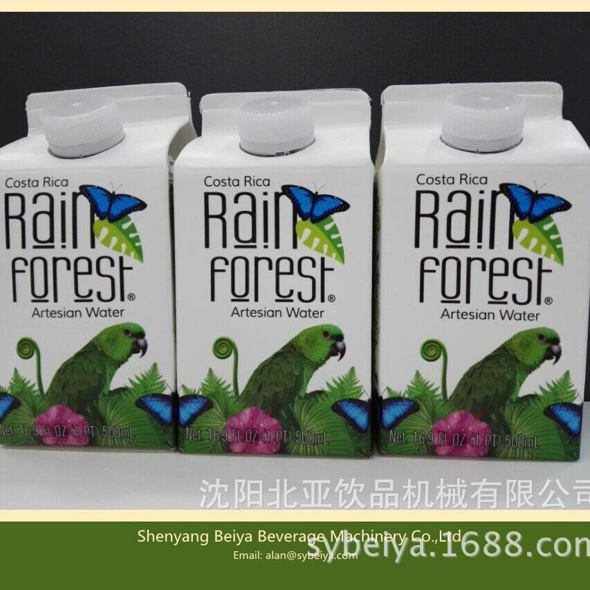 蛋挞液稀奶油纯净水半自动屋顶盒灌装机矿泉水纸盒包装机