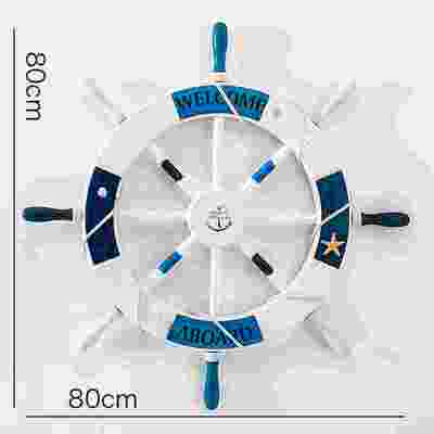 地中海风格装饰品方向盘船舵壁饰舵手创意酒吧幼儿园背景墙面挂件