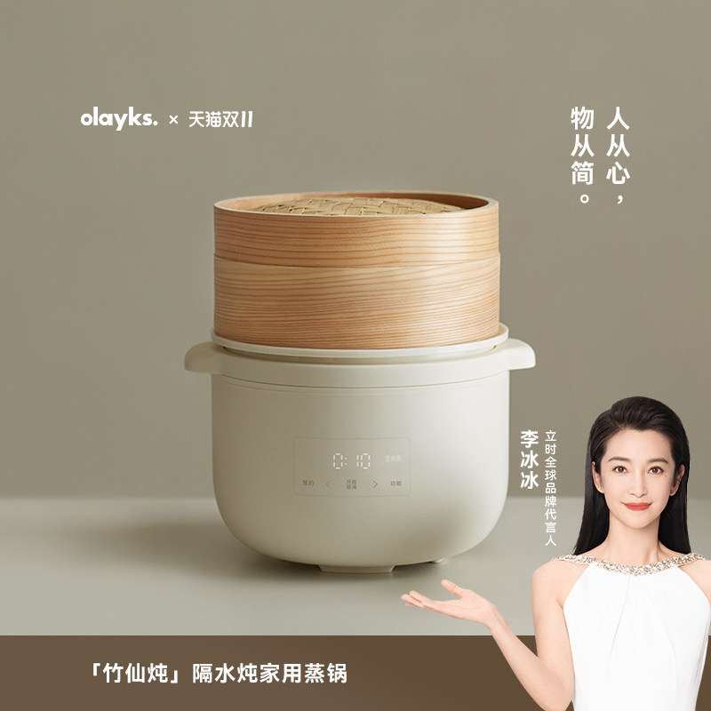 olayks立时电炖锅煮粥锅婴儿辅食锅煲汤燕窝电炖盅隔水炖家用蒸锅