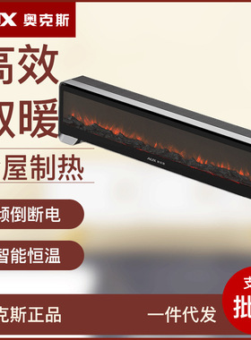 奥克斯踢脚线取暖器家用电暖气对流地暖式全屋面积速热烤火L220KR