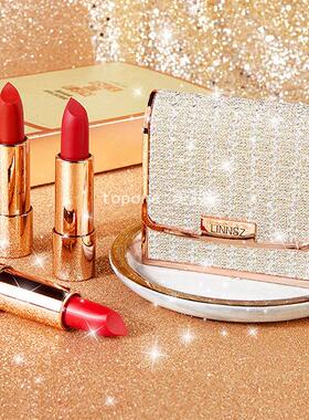 琳妆蕾丝柔雾皮包口红套装化妆品持妆不掉色哑光三支套盒丝绒哑光