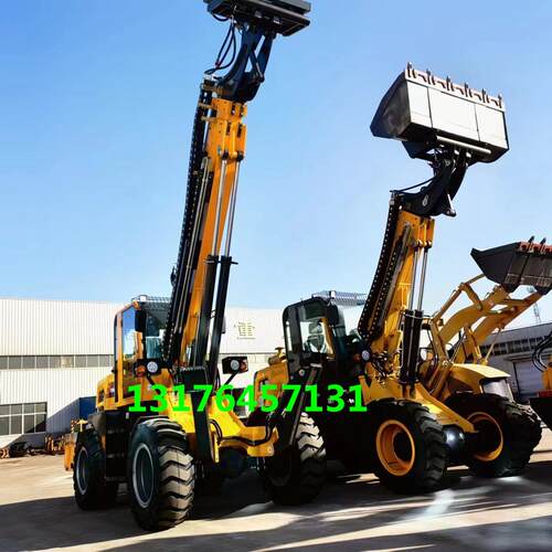 四驱小型液压农装用载机铲举车养殖场抓草机7米109伸缩臂装载机